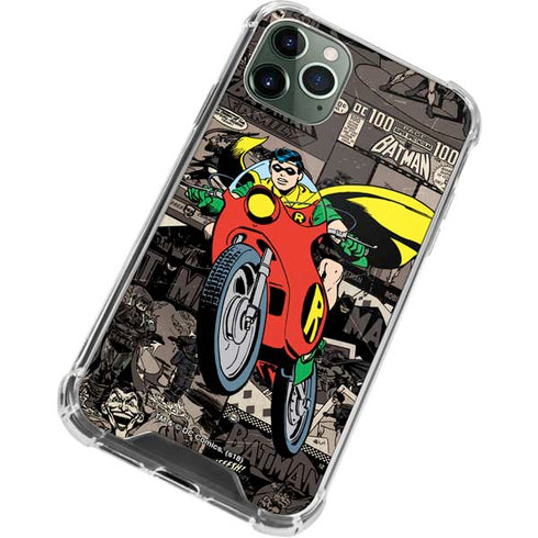 DC Comics Robin Vintage Action pose pattern iPhone 11 Pro Max Clear Case