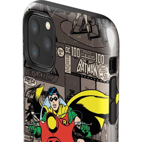 DC Comics Robin Vintage Action pose pattern iPhone 11 Pro Max Impact Case