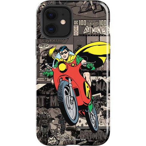 DC Comics Robin Vintage Action pose pattern iPhone 12 Impact Case