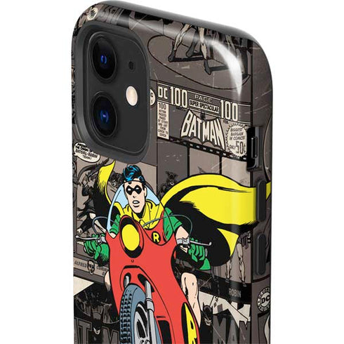 DC Comics Robin Vintage Action pose pattern iPhone 12 Impact Case