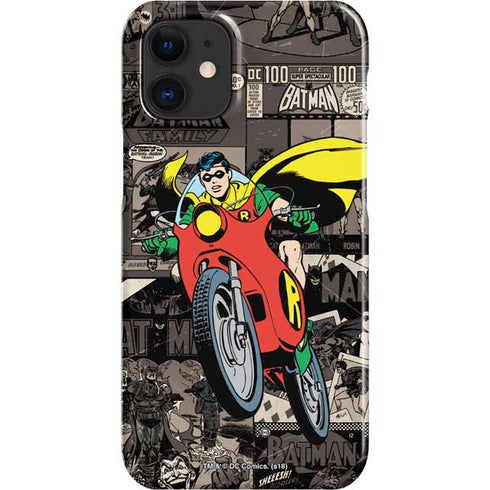 DC Comics Robin Vintage Action pose pattern iPhone 12 Mini Lite Case