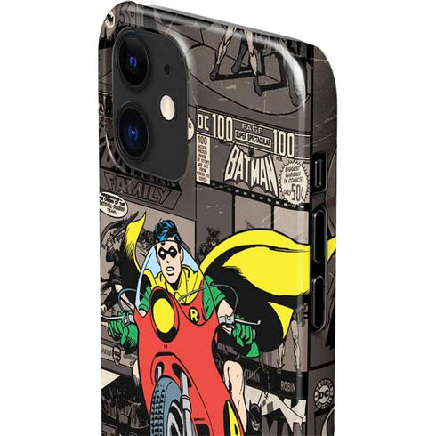 DC Comics Robin Vintage Action pose pattern iPhone 12 Mini Lite Case