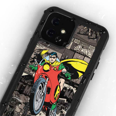 DC Comics Robin Vintage Action pose pattern iPhone 12 Mini Waterproof Case