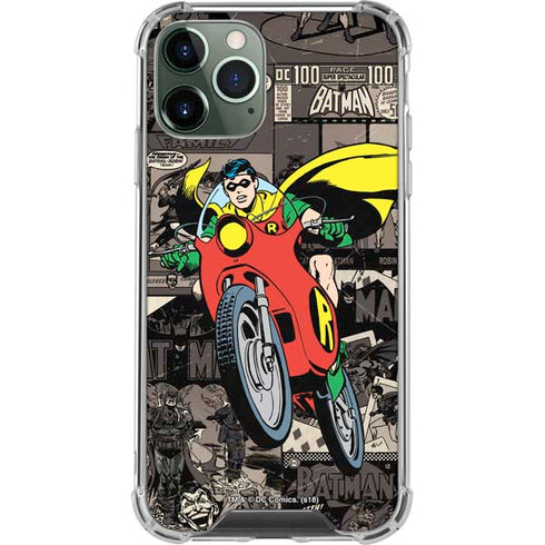 DC Comics Robin Vintage Action pose pattern iPhone 12 Pro Clear Case
