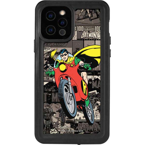 DC Comics Robin Vintage Action pose pattern iPhone 12 Pro Waterproof Case