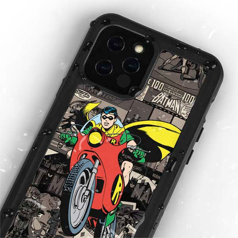 DC Comics Robin Vintage Action pose pattern iPhone 12 Pro Waterproof Case
