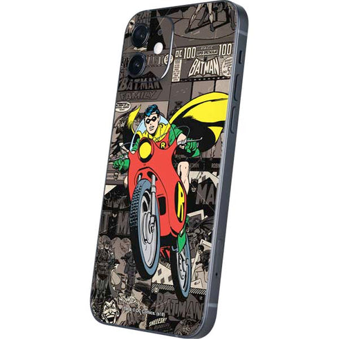 DC Comics Robin Vintage Action pose pattern iPhone 12 Skin