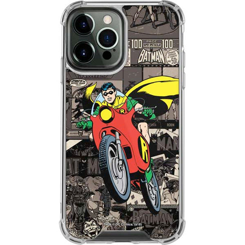 DC Comics Robin Vintage Action pose pattern iPhone 13 Pro Max Clear Case