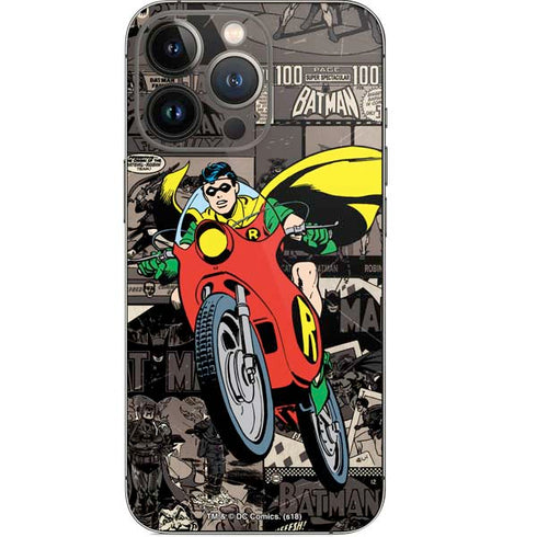 DC Comics Robin Vintage Action pose pattern iPhone 13 Pro Skin
