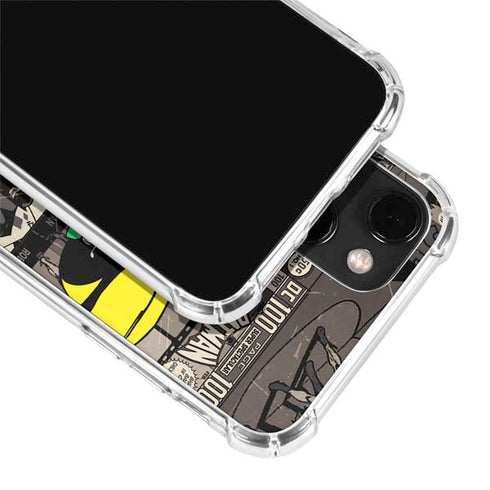 DC Comics Robin Vintage Action pose pattern iPhone 14 Plus Clear Case