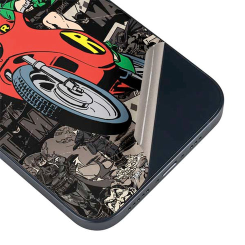 DC Comics Robin Vintage Action pose pattern iPhone 15 Plus Skin