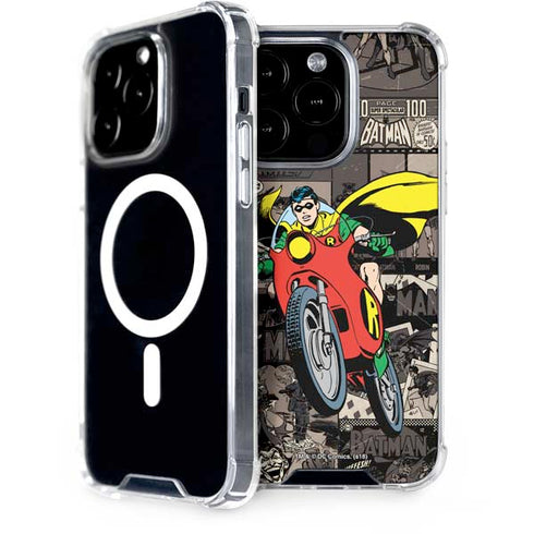 DC Comics Robin Vintage Action pose pattern iPhone 15 Pro MagSafe Case