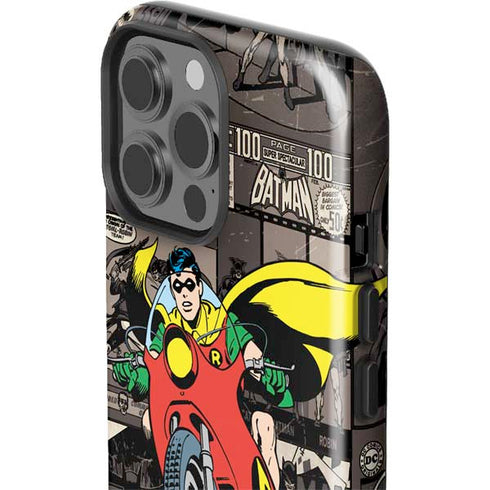 DC Comics Robin Vintage Action pose pattern iPhone 15 Pro Max Impact Case