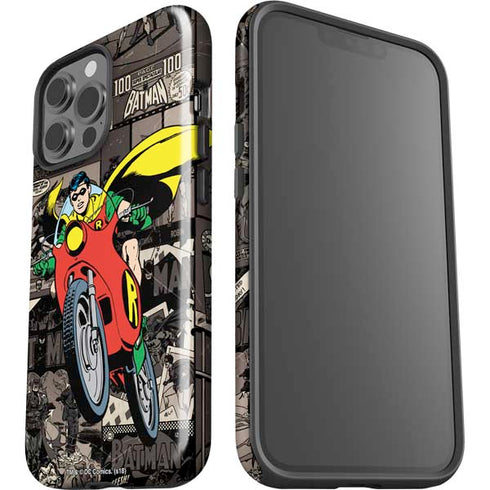 DC Comics Robin Vintage Action pose pattern iPhone 15 Pro Max Impact Case