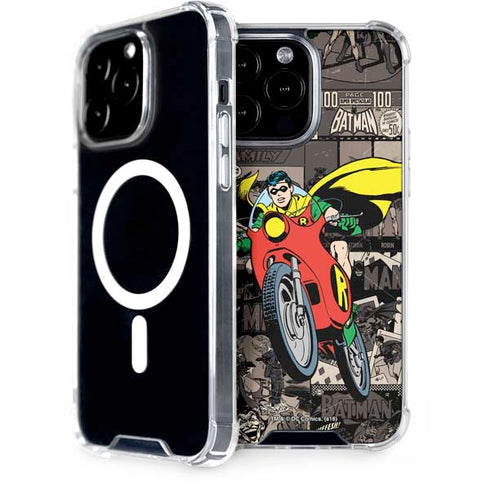 DC Comics Robin Vintage Action pose pattern iPhone 15 Pro Max MagSafe Case