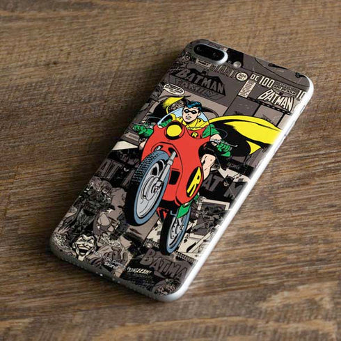 DC Comics Robin Vintage Action pose pattern iPhone 7 Plus Skin