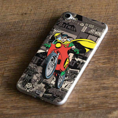 DC Comics Robin Vintage Action pose pattern iPhone 7 Skin