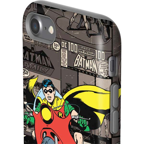 DC Comics Robin Vintage Action pose pattern iPhone SE (2nd & 3rd Gen) Pro Case