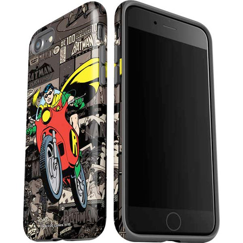 DC Comics Robin Vintage Action pose pattern iPhone SE (2nd & 3rd Gen) Pro Case