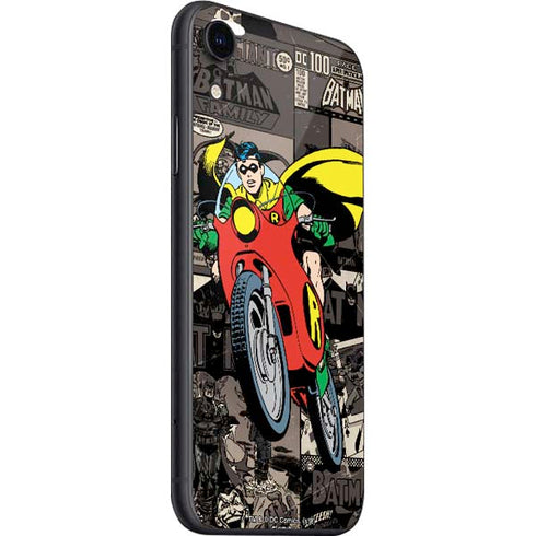 DC Comics Robin Vintage Action pose pattern iPhone SE (2nd & 3rd Gen) Skin