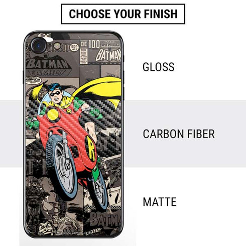 DC Comics Robin Vintage Action pose pattern iPhone SE (2nd & 3rd Gen) Skin