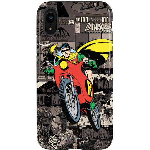 DC Comics Robin Vintage Action pose pattern iPhone XR Pro Case