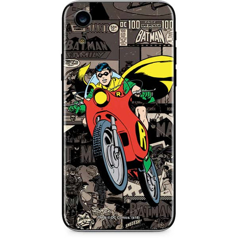 DC Comics Robin Vintage Action pose pattern iPhone XR Skin