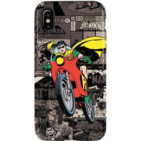 DC Comics Robin Vintage Action pose pattern iPhone XS Pro Case