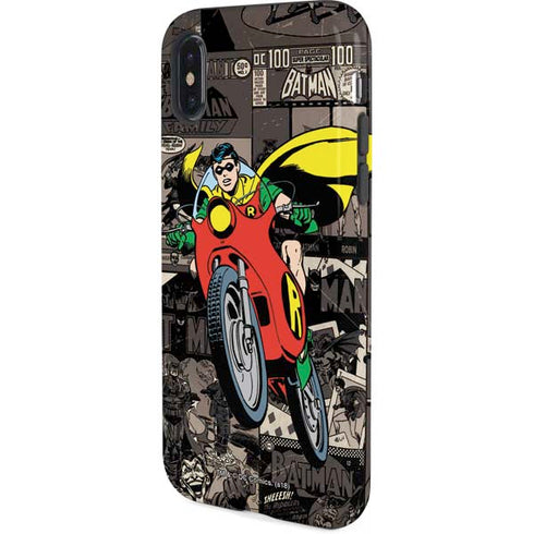 DC Comics Robin Vintage Action pose pattern iPhone XS Pro Case