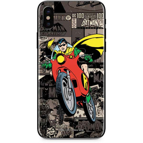 DC Comics Robin Vintage Action pose pattern iPhone XS Skin