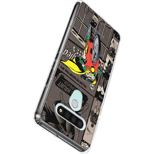 DC Comics Robin Vintage Action pose pattern LG Stylo 6 Clear Case