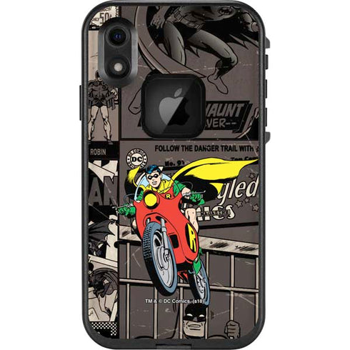 DC Comics Robin Vintage Action pose pattern LifeProof Fre iPhone Skin