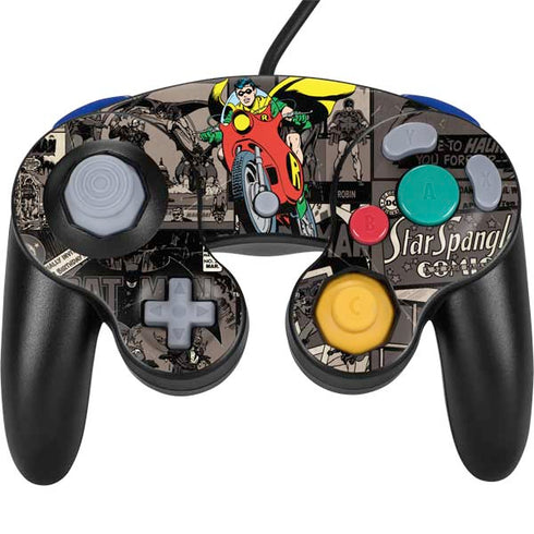 DC Comics Robin Vintage Action pose pattern Nintendo GameCube Controller Skin