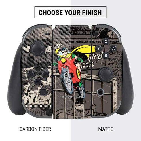 DC Comics Robin Vintage Action pose pattern Nintendo Switch Bundle Skin