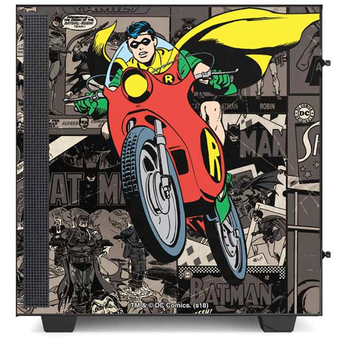 DC Comics Robin Vintage Action pose pattern NZXT H510 Compact ATX Mid-Tower Case Skin