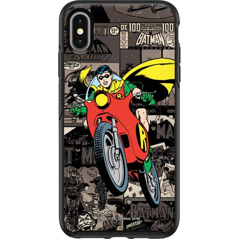 DC Comics Robin Vintage Action pose pattern Otterbox Symmetry iPhone Skin
