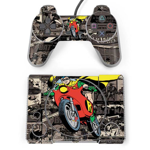 DC Comics Robin Vintage Action pose pattern PlayStation Classic Bundle Skin