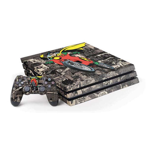 DC Comics Robin Vintage Action pose pattern PS4 Pro Bundle Skin