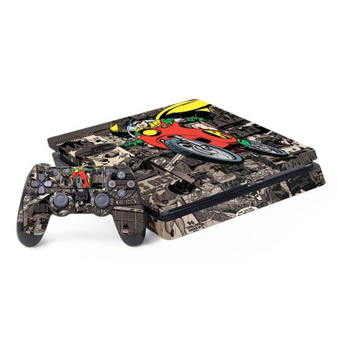 DC Comics Robin Vintage Action pose pattern PS4 Slim Bundle Skin
