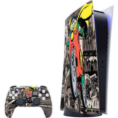 DC Comics Robin Vintage Action pose pattern PS5 Digital Edition Bundle Skin