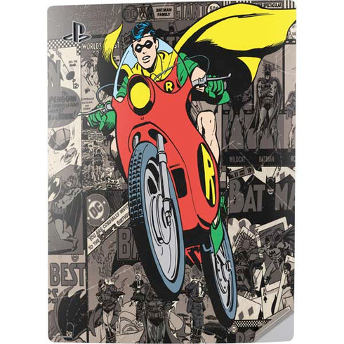 DC Comics Robin Vintage Action pose pattern PS5 Digital Edition Console Skin