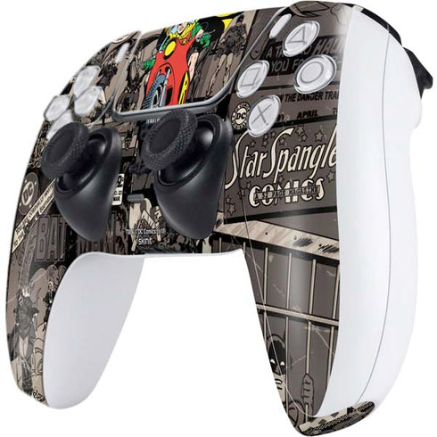 DC Comics Robin Vintage Action pose pattern PS5 Controller Skin