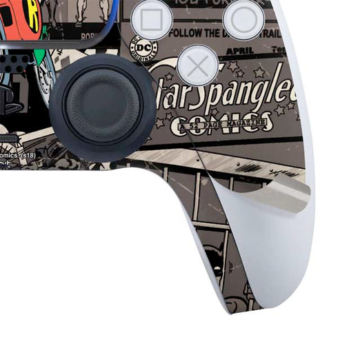 DC Comics Robin Vintage Action pose pattern PS5 Controller Skin