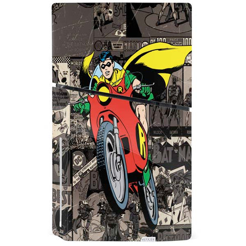 DC Comics Robin Vintage Action pose pattern PS5 Slim Disk Console Skin
