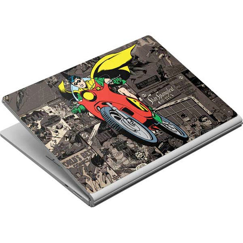 DC Comics Robin Vintage Action pose pattern Surface Book Skin