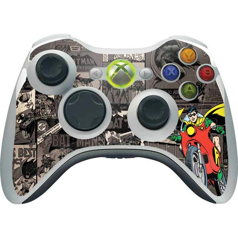 DC Comics Robin Vintage Action pose pattern Xbox 360 Wireless Controller Skin