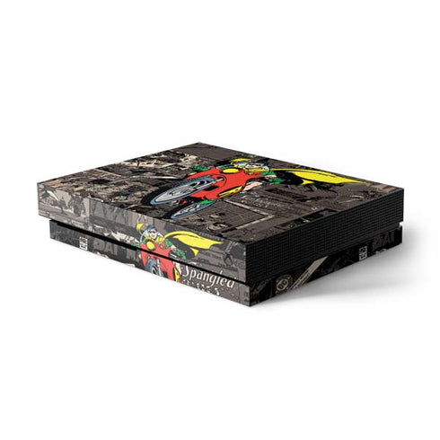 DC Comics Robin Vintage Action pose pattern Xbox One X Console Skin