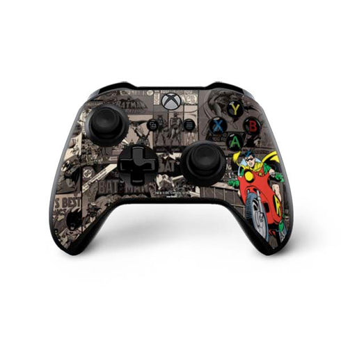 DC Comics Robin Vintage Action pose pattern Xbox One X Controller Skin