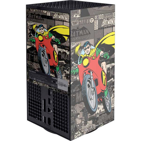 DC Comics Robin Vintage Action pose pattern Xbox Series X Console Skin