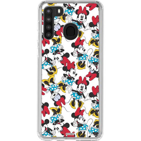 Disney Minnie Mouse Rockin Minnie Pattern Galaxy A21 Clear Case
